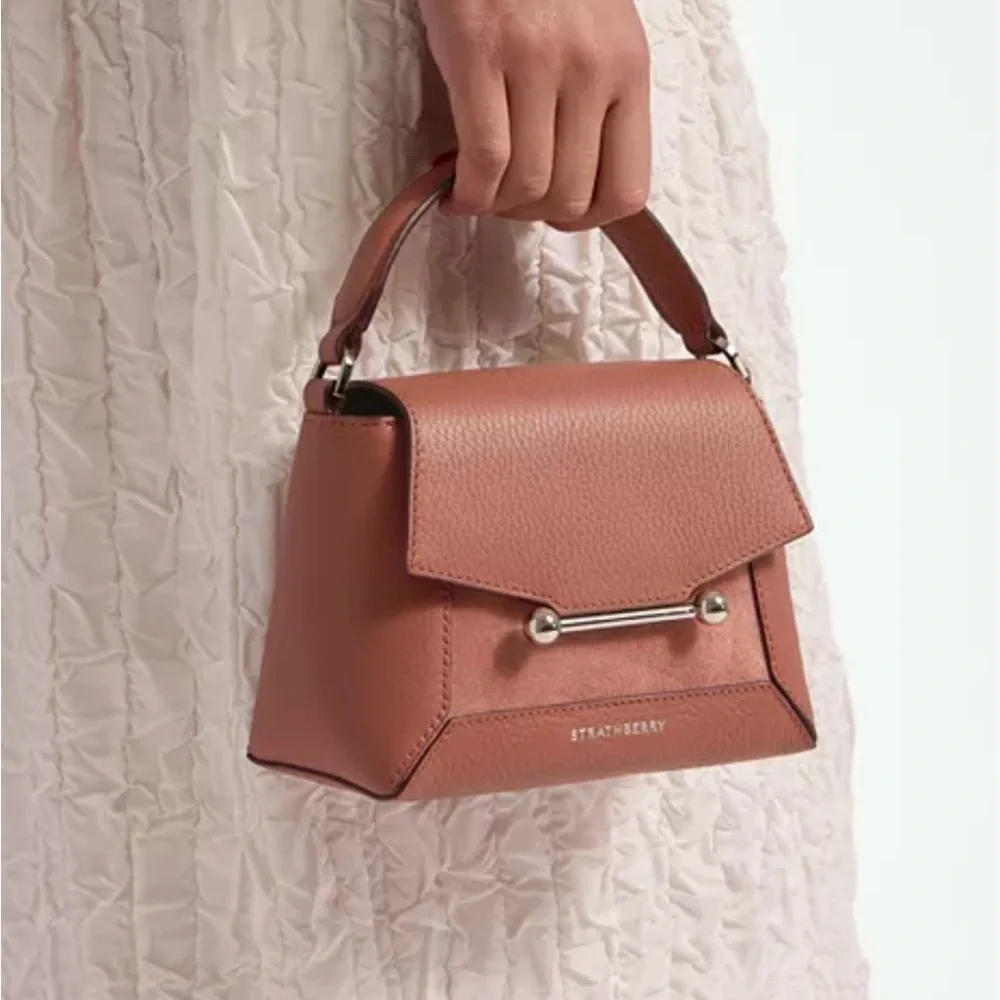 Strathberry Mosaic Nano Suede in Grain Sienna/Dusty Pink NWT MSRP $555 - Picture 10 of 15